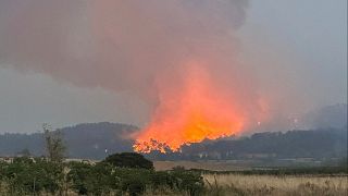France's biggest wildfire this summer rages near Durban-Corbieres on Aug.6, 2025.