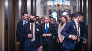 رئيس الوزراء الإسرائيلي بنيامين نتنياهو يصل  إلى اجتماع مع قادة مجلس الشيوخ، في مبنى الكابيتول في واشنطن، الأربعاء 9 يوليو/ تموز 2025.