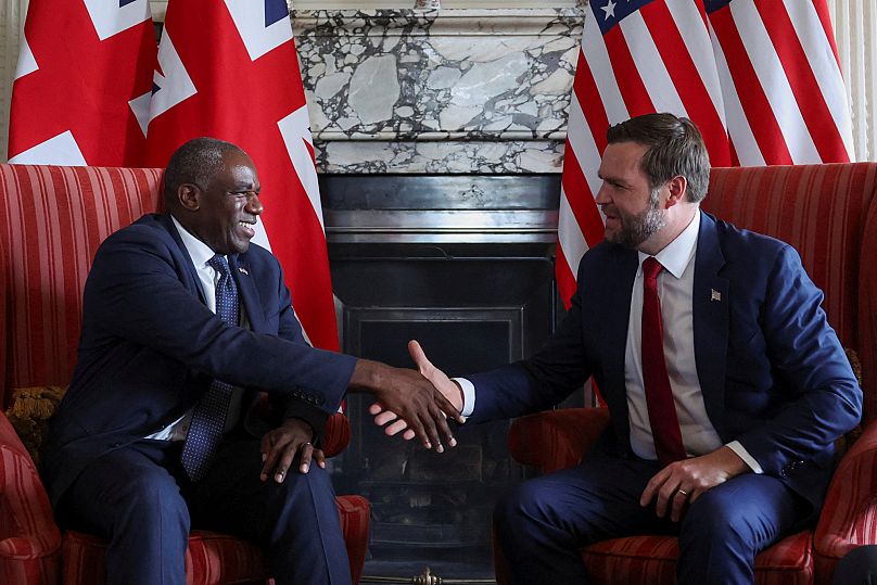 UK Foreign Secretary David Lammy and US Vice President JD Vance during a meeting at Chevening House in Kent, 8 August, 2025