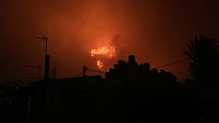 Οι φλόγες πλησιάζουν τον οικισμό Θυμάρι (8/8/2025)