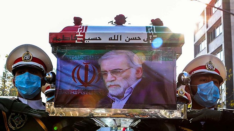 Mohsen Fakhrizadeh iráni atomtudós temetése