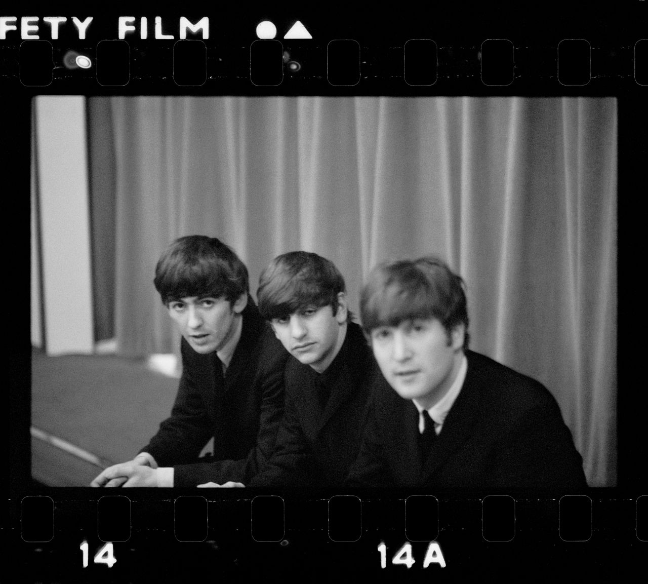 George, Ringo, and John backstage at The Beatles Christmas Show, Finsbury Park Astoria, December 1963