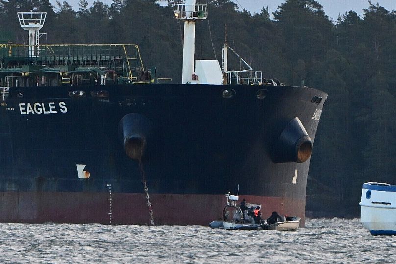 The Cook Islands-registered oil tanker Eagle S is anchored near the Kilpilahti port in Porvoo, 30 December, 2024