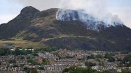 A view of a fire on Arthur's Seat in Holyrood Park in Edinburgh, 10 August, 2025