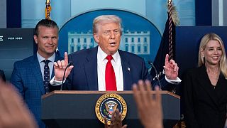President Donald Trump speaks with reporters in the James Brady Press Briefing Room at the White House, Monday, Aug. 11, 2025, in Washington