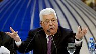 الرئيس الفلسطيني محمود عباس يتحدث بعد اجتماع للقيادة الفلسطينية في مدينة رام الله بالضفة الغربية. الثلاثاء، 22 يناير/كانون الثاني 2020.