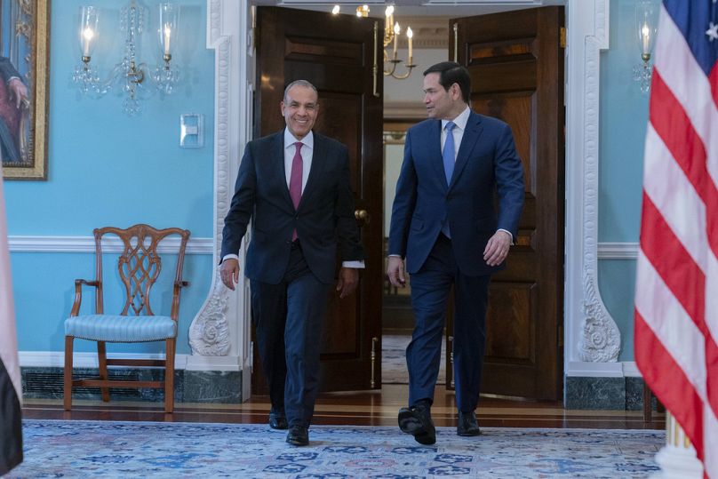 وزير الخارجية الأمريكي ماركو روبيو ونظيره المصري بدر عبد العاطي في وزارة الخارجية بواشنطن، الأربعاء 30 يوليو 2025.