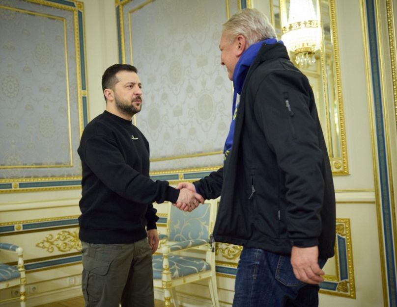 Volodimir Zelenszkij és Armin Papperger találkozója Kijevben, 2023 márciusában