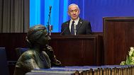 Benjamin Netanyahu comparece en la inauguración del Museo de la Knesset en el antiguo edificio del Parlamento israelí, en Jerusalén, el 11 de agosto de 2025.