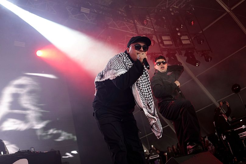 Kneecap performs on the Linné Stage during the Way Out West music festival in Slottsskogen park in Gothenburg, Sweden - Thursday 7 August 2025
