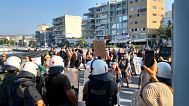 Enfrentamientos entre la Policía y los manifestantes en el puerto de Volos
