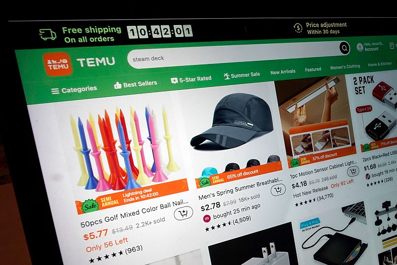 A page from the Temu website is shown in this photo, in New York, Friday, 23 June 2023.