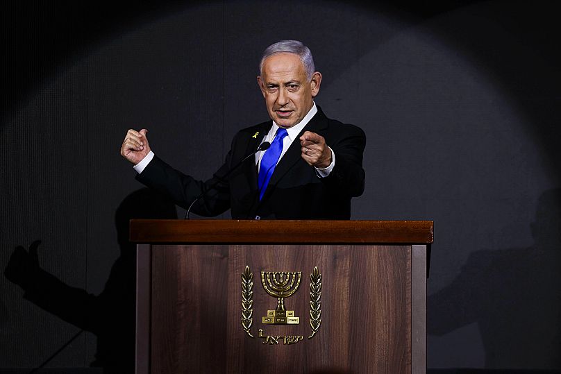 Israeli Prime Minister Benjamin Netanyahu attends the US Independence Day reception in Jerusalem, 13 August, 2025