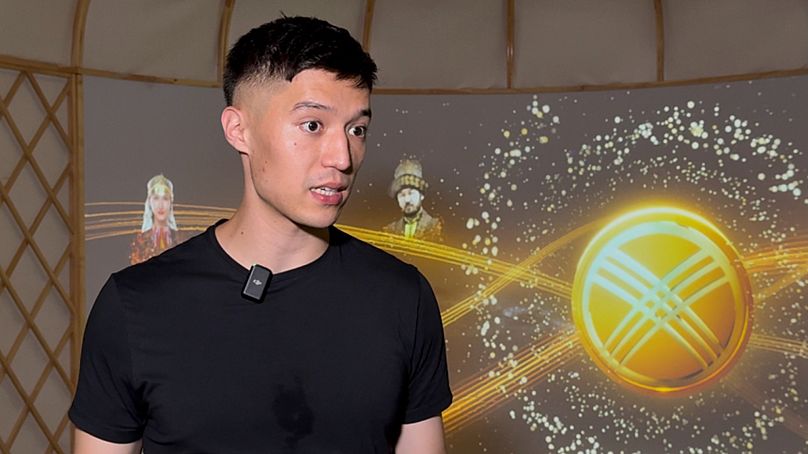 Polyglot and travel blogger Yuji Beleza at Kazakhstan’s Pavilion at Expo 2025