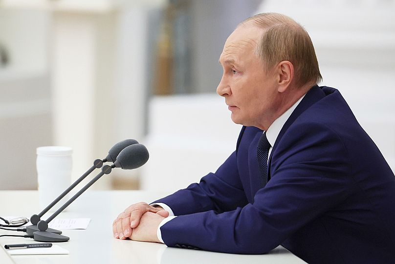 Президент РФ Владимир Путин на заседании в Кремле, 14 августа 2025 года