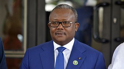 O Presidente da Guiné-Bissau, Umaro Sissoco Embalo, posa para uma fotografia, antes do início da reunião da CEDEAO em Abuja
