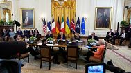Ο Ντόναλντ Τραμπ συναντάται με Ευρωπαίους ηγέτες στον Λευκό Οίκο, τη Δευτέρα 18 Αυγούστου 2025, στην Ουάσιγκτον.