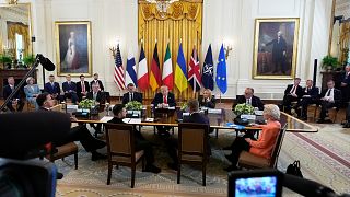 Ο Ντόναλντ Τραμπ συναντάται με Ευρωπαίους ηγέτες στον Λευκό Οίκο, τη Δευτέρα 18 Αυγούστου 2025, στην Ουάσιγκτον.