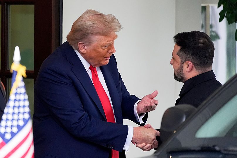 Дональд Трамп встречает Владимира Зеленского