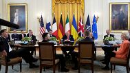دونالد ترامپ، رئیس جمهور آمریکا، ولودیمیر زلنسکی، رئیس جمهوری اوکراین و رهبران اروپایی در کاخ سفید
