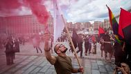 Τελετή αποχαιρετισμού του David Chichkan, ενός Ουκρανού στρατιώτη και καλλιτέχνη, στην πλατεία Ανεξαρτησίας στο Κίεβο, Ουκρανία, τη Δευτέρα, 18 Αυγούστου 2025.