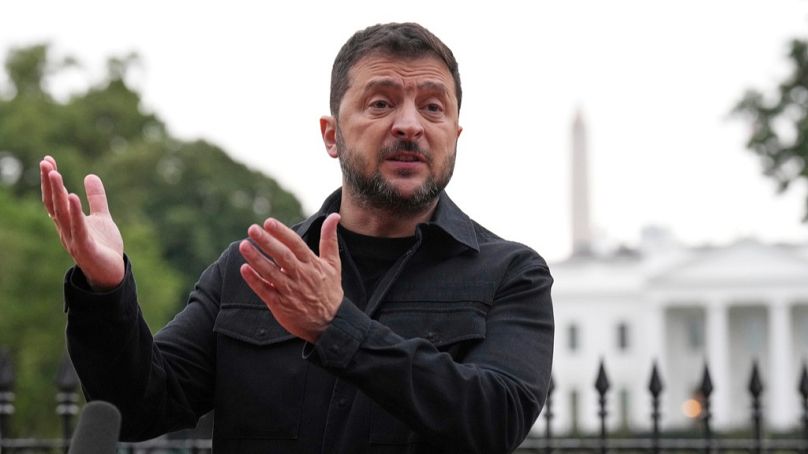Ukrayna Cumhurbaşkanı Volodimir Zelenskiy, Washington, 18 Ağustos 2025.