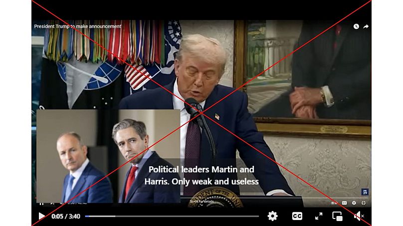 The video also contains hastily-spliced together images of Martin and Harris