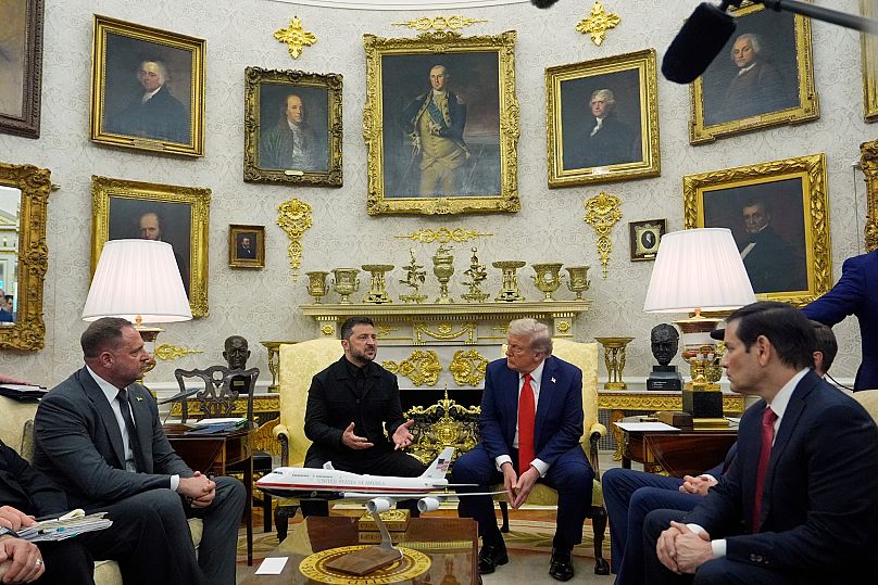 Donald Trump meets with Volodymyr Zelenskyy in the Oval Office at the White House - Monday 18 August 2025