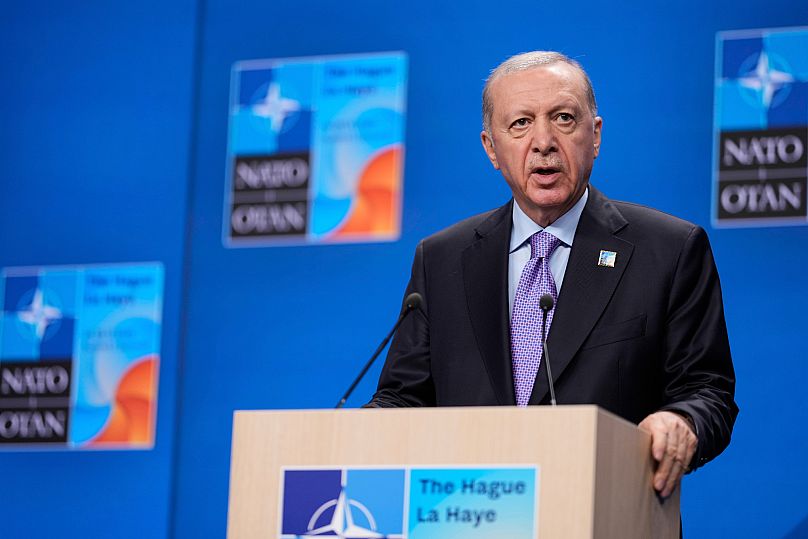 رجب طیب اردوغان، رئیس جمهور ترکیه در نشست سران ناتو در لاهه - ژوئن ۲۰۲۵