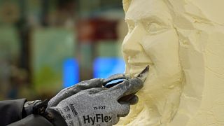 Princess Kay of the Milky Way sculpted in butter for state fair tradition