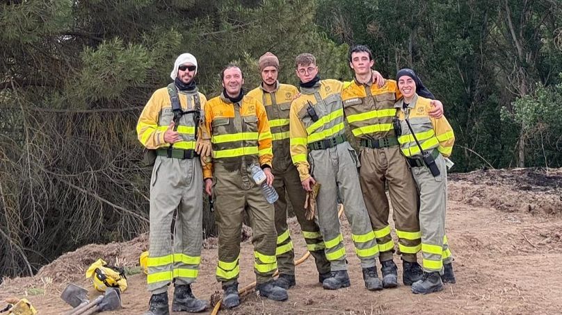 Cuadrilla RD11.6 tras acabar un turno de trabajo