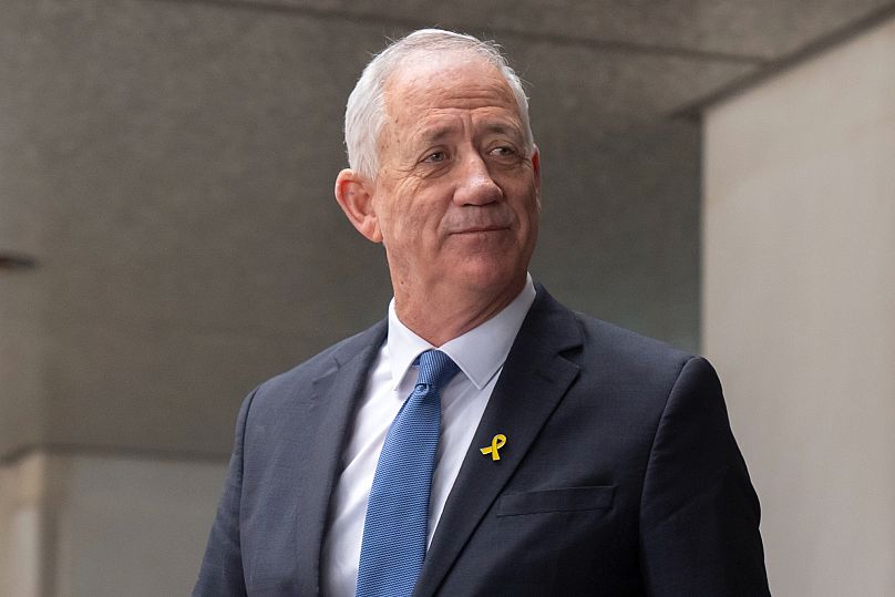 Benny Gantz quitte le département d'État américain après une réunion, le mardi 5 mars 2024, à Washington