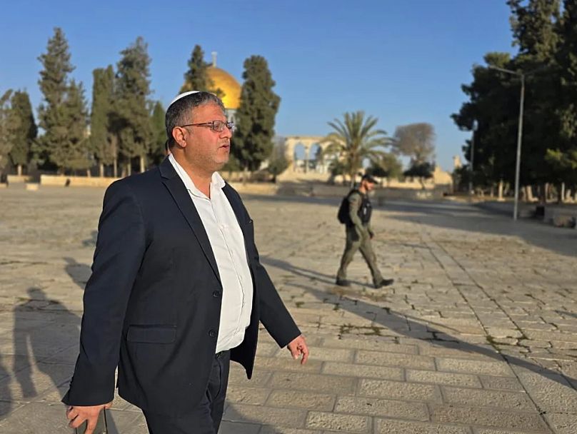 وزير الأمن القومي الإسرائيلي اليميني المتطرف إيتمار بن غفير يقتحم المسجد الأقصى 26/12/2024. 