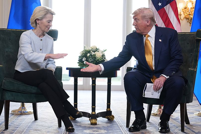 The trade deal struck last July at the Trump Turnberry golf course in Turnberry, Scotland, was criticised by Mario Draghi.