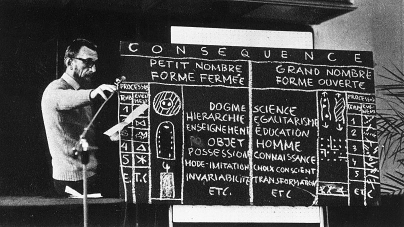 Oskar Hansen na kongresie AICA we Wroclawiu, 1975 r.