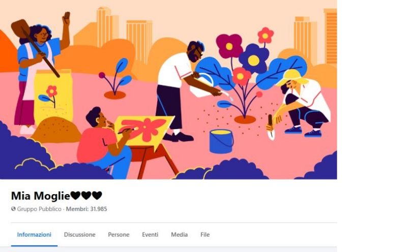 screenshot del gruppo fb "Mia Moglie", chiuso di recente