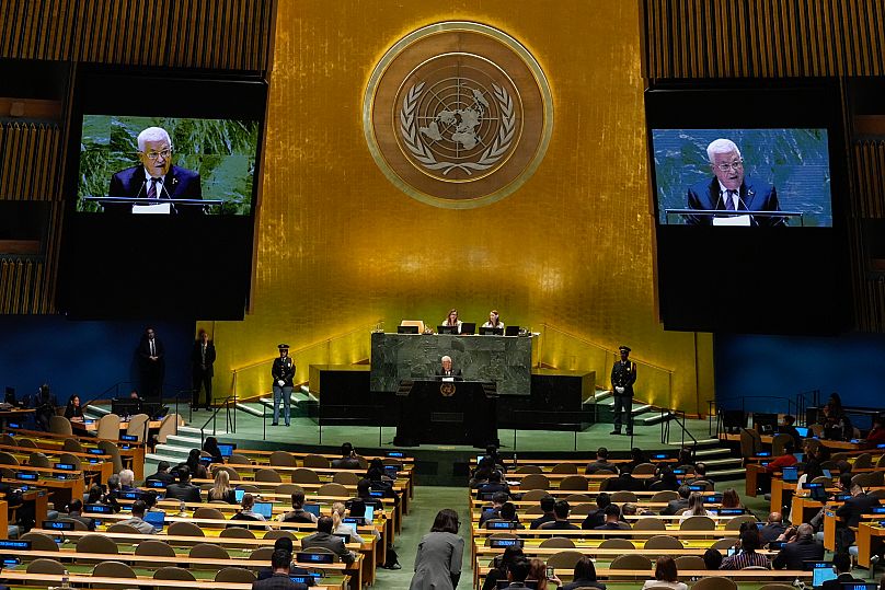 Palestinian President Mahmoud Abbas addresses the 79th session of the United Nations General Assembly, 26 September, 2024