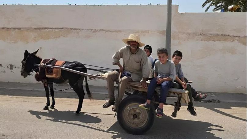 صورة لـ "ج.ب" تظهر رجل مسلم في جزيرة جربة برفقة أطفال يهود.