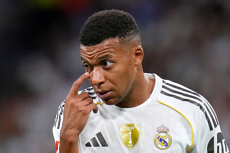 Real Madrid’in yıldızı Kylian Mbappe, 30 Ağustos 2025’te Madrid’de oynanan İspanya La Liga maçında Mallorca’ya karşı mücadele ederken