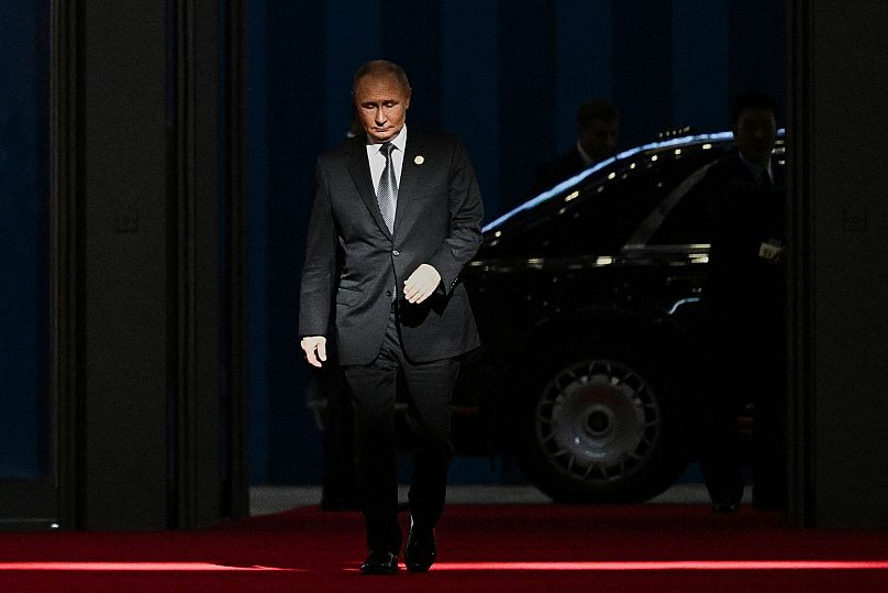 Russian President Vladimir Putin arrives at the Shanghai Cooperation Organization (SCO) summit in Tianjin, 1 September 2025