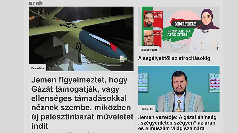 A Press TV arab címoldala, DeepL fordítással