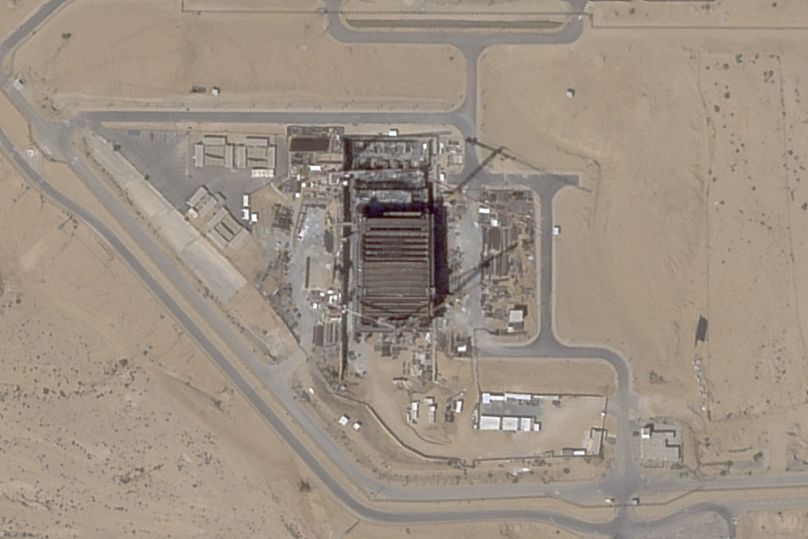 عکس ماهواره‌ای که توسط Planet Labs PBC گرفته شده، مرکز تحقیقات هسته‌ای شیمون پرز نقب را در نزدیکی شهر دیمونا، اسرائیل، در تاریخ ۵ ژوئیه ۲۰۲۵ نشان می دهد