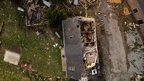 En images, des maisons détruites par une rare tornade dans le Morbihan en Bretagne