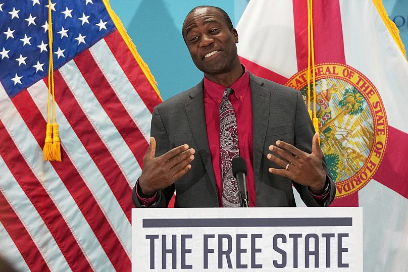 Florida Surgeon General Joseph Ladapo speaks during a public event in Miami, 6 May, 2025