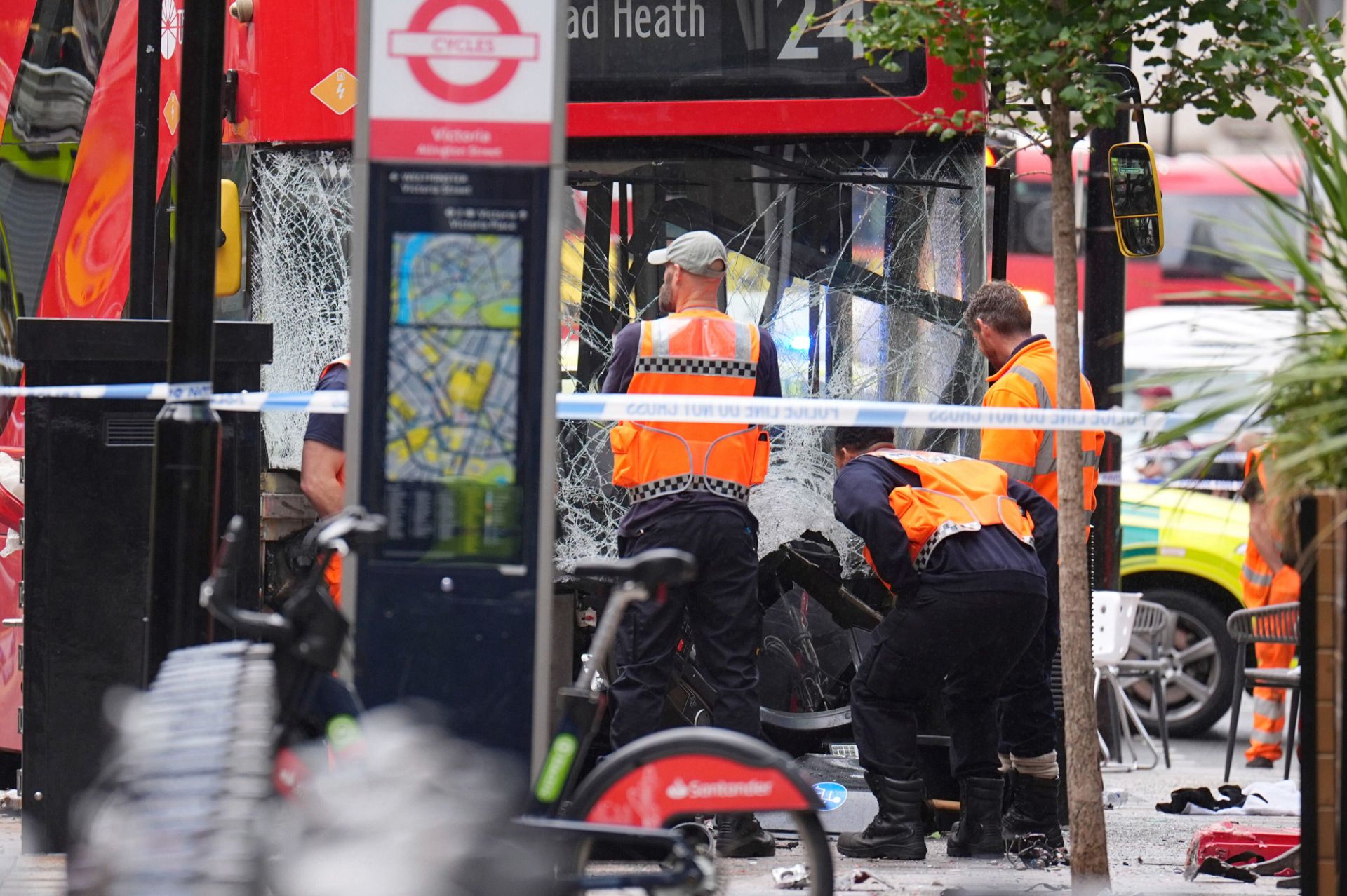 At least 15 hospitalised after double-decker bus crashes outside London ...