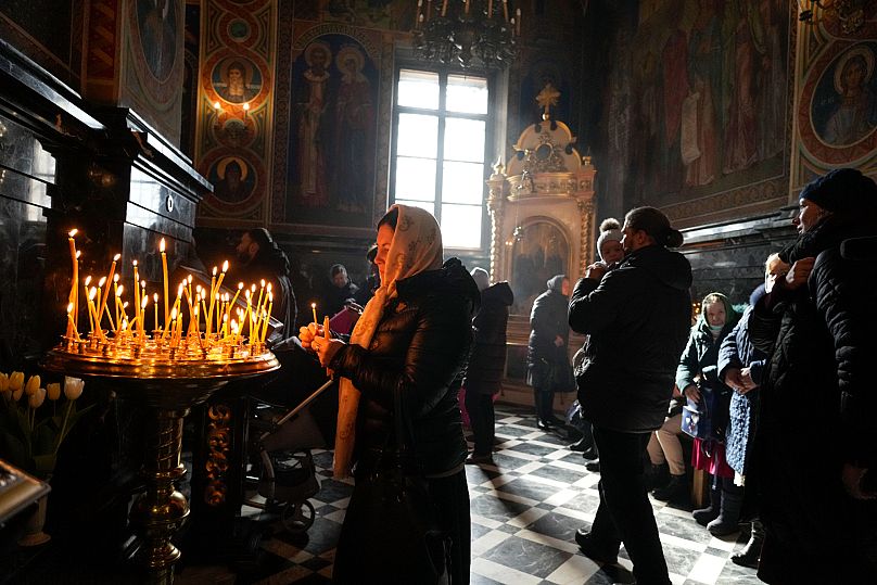Orthodox believers attend a service in Chișinău, 13 March, 2022