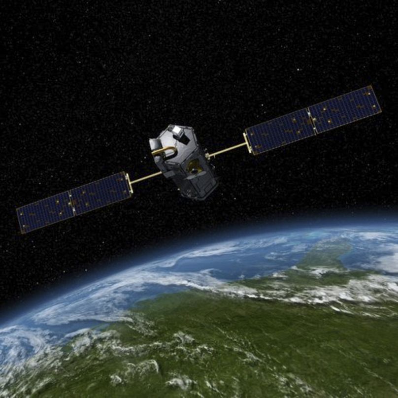 Diese von der NASA bereitgestellte künstlerische Darstellung zeigt den Orbiting Carbon Observatory 2 (OCO-2).