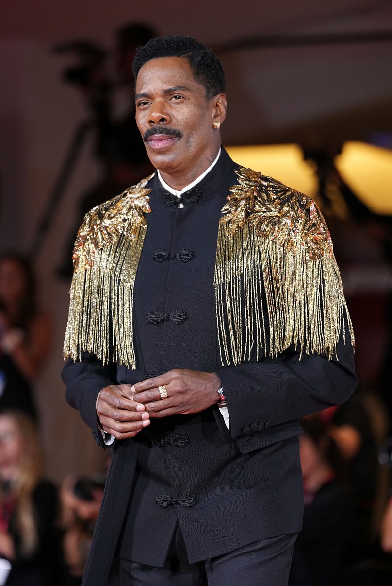 The ever-stylish Colman Domingo owned the Venice carpet in Valentino, gold leaves and all.