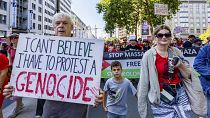 Des manifestants tracent une "ligne rouge" à Bruxelles contre la guerre à Gaza