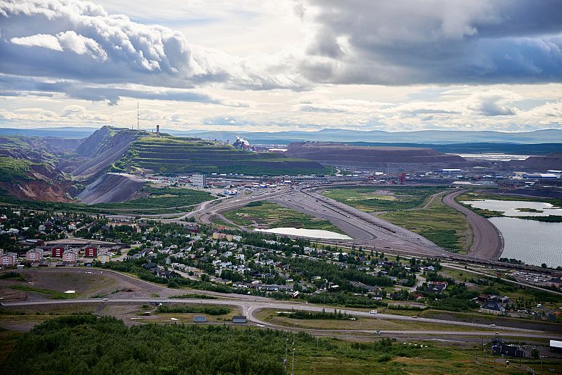 The mining area where a proposed mine would cut off ancient reindeer migration routes in Kiruna, Sweden.
